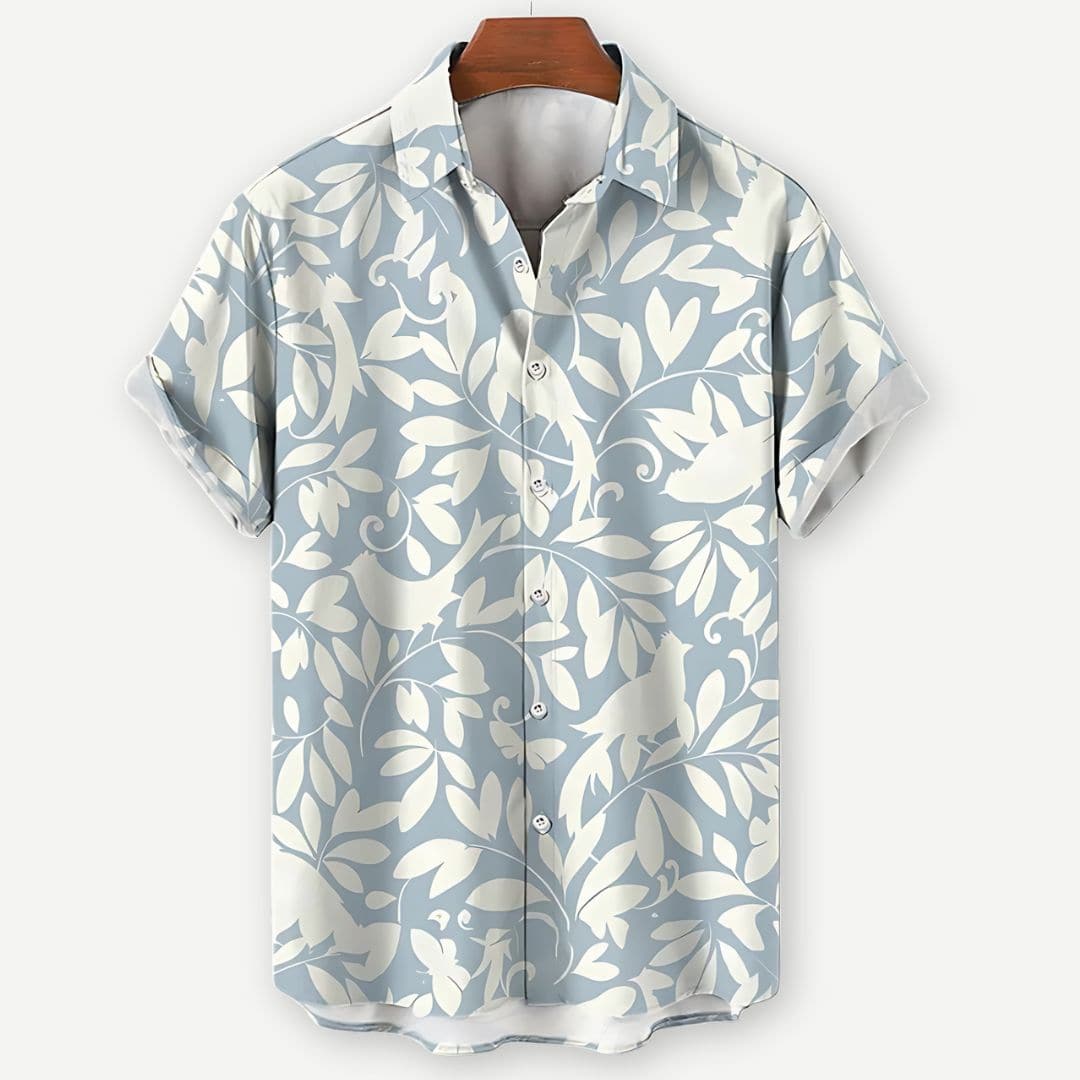 Camisa de Manga Curta - Estampa Folhas