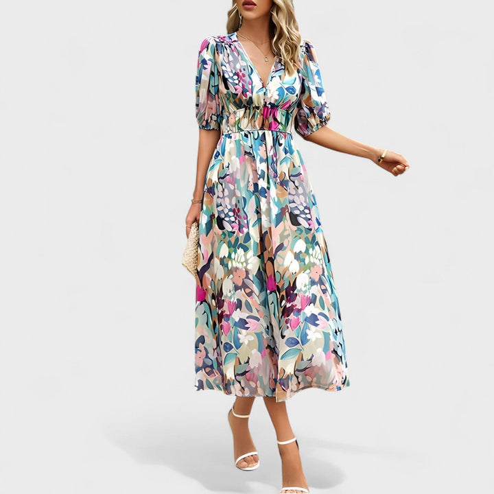 Clara - Vestido Midi Floral Elegante