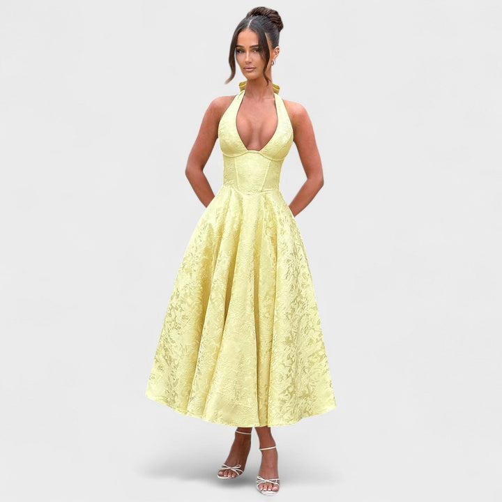 Halina - Vestido midi com espartilho