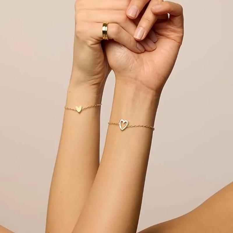 Conjunto Pulseira Corações a Combinar