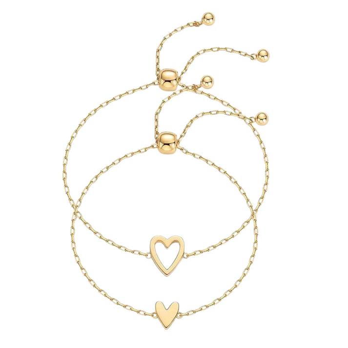 Conjunto Pulseira Corações a Combinar