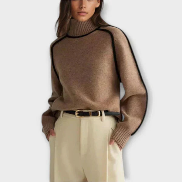 Emília - Suéter com decote alto elegante