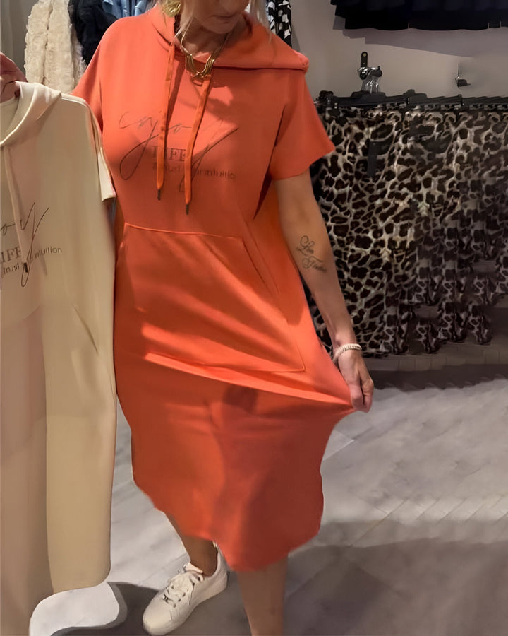 Sásquia - Vestido casual com capuz