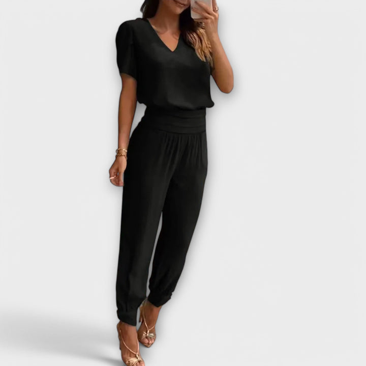 Irmelinda - Conjunto elegante camisola e calças