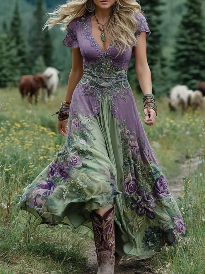 Serena - Vestido Maxi Curto Floral