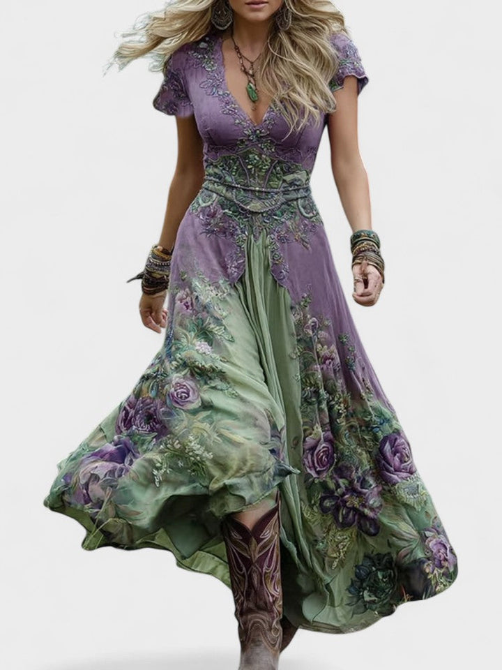 Serena - Vestido Maxi Curto Floral