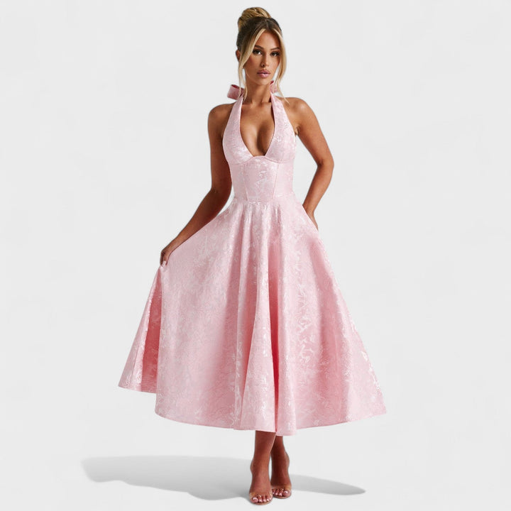 Efi - Vestido midi texturado