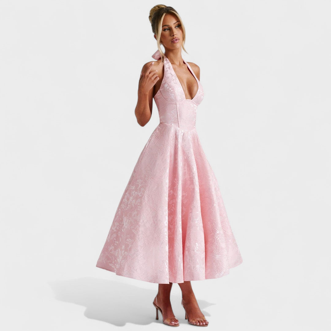Efi - Vestido midi texturado