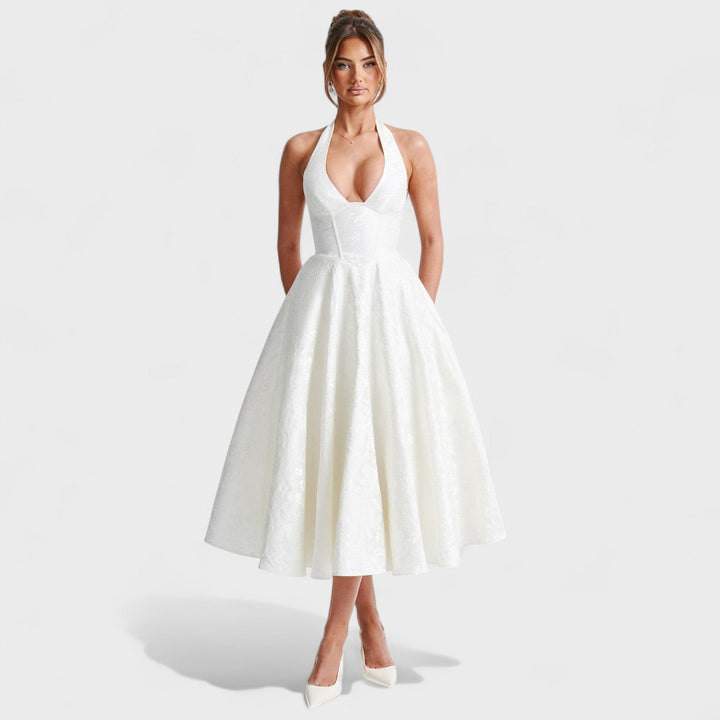 Efi - Vestido midi texturado