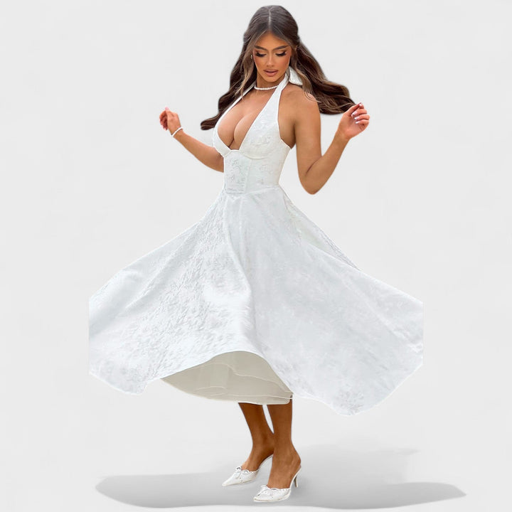 Efi - Vestido midi texturado