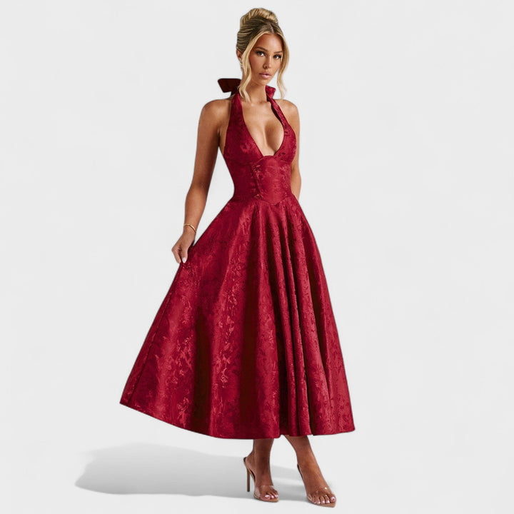 Efi - Vestido midi texturado