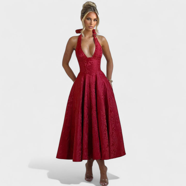 Efi - Vestido midi texturado