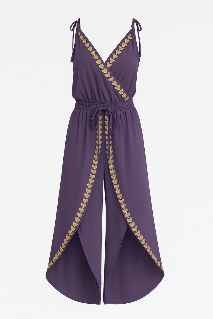 Lorena - Vestido Mono Detalhes Dourados