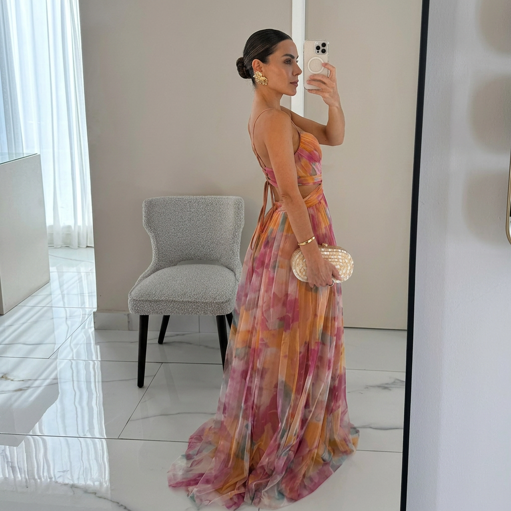 Margarida - Vestido Maxi Com Estampado Floral