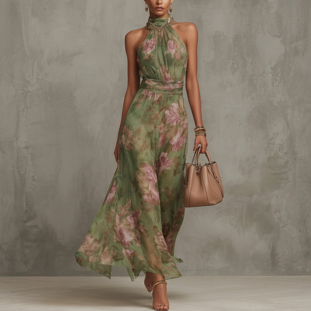 Filipa - Vestido Longo Halter Floral