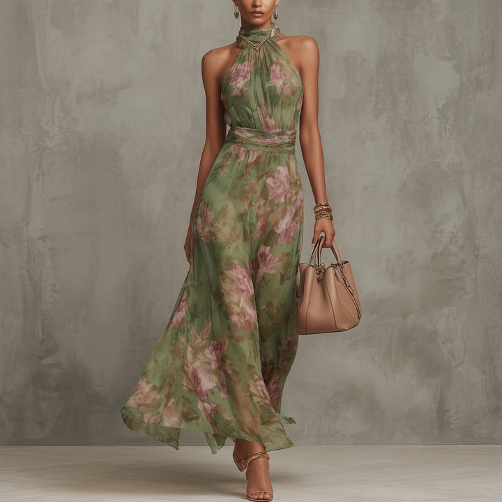 Filipa - Vestido Longo Halter Floral