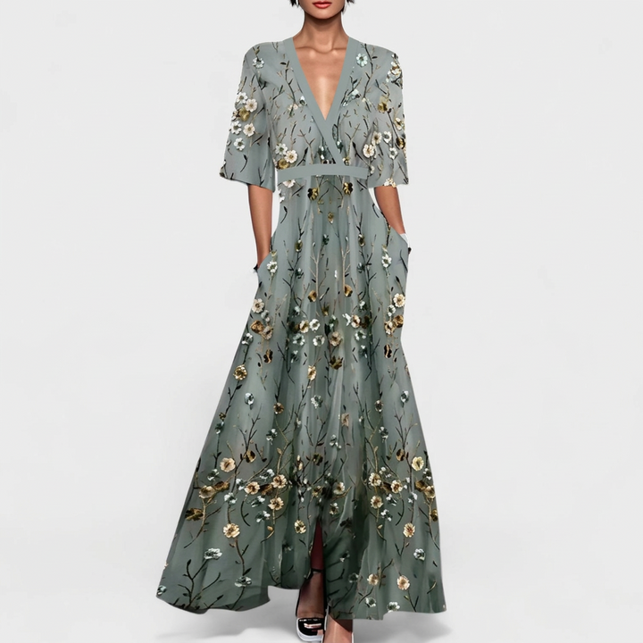 Rute - Vestido maxi floral elegante