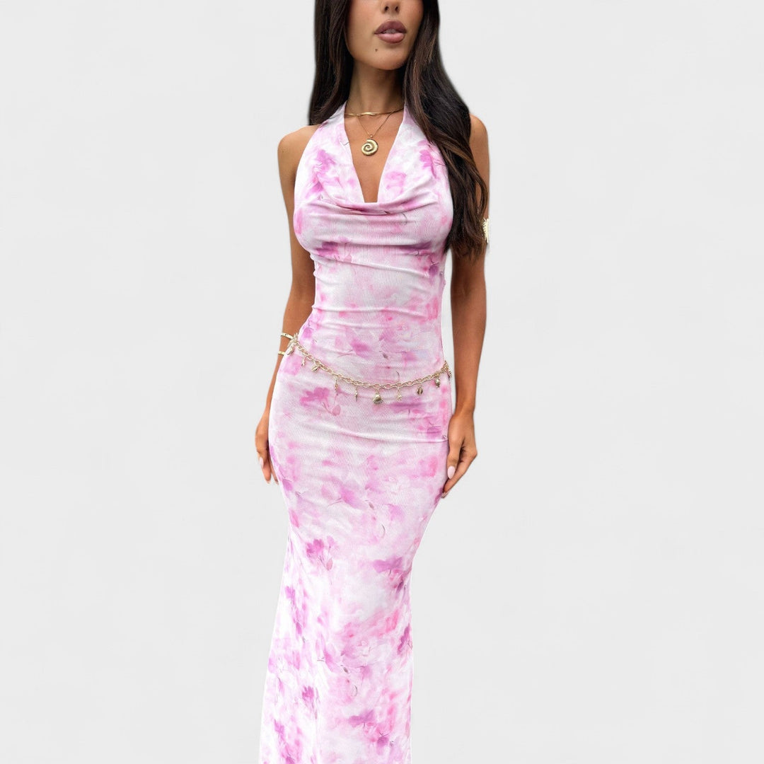 Mara - Vestido floral cor-de-rosa