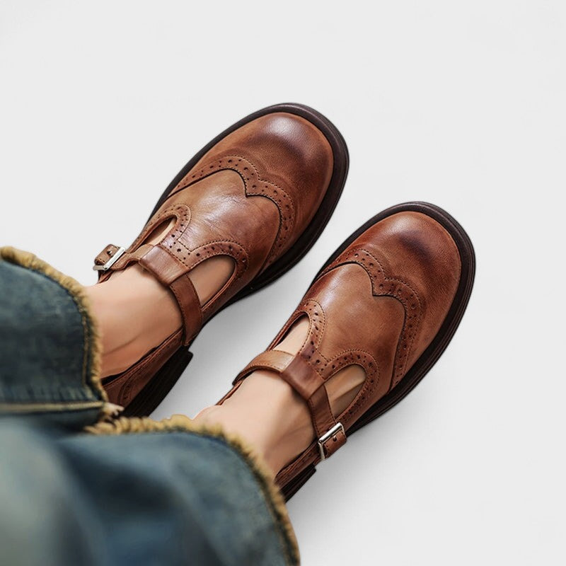 Vela - Sapatos Mary Janes Premium em Couro