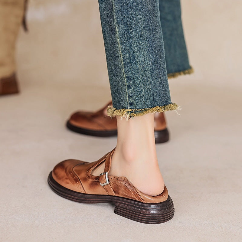 Vela - Sapatos Mary Janes Premium em Couro