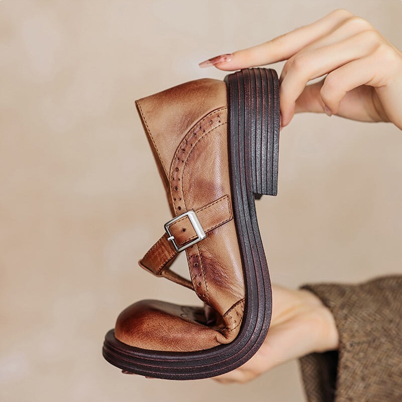 Vela - Sapatos Mary Janes Premium em Couro