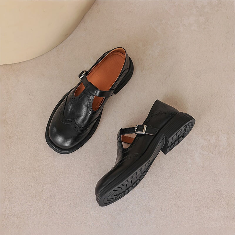 Vela - Sapatos Mary Janes Premium em Couro