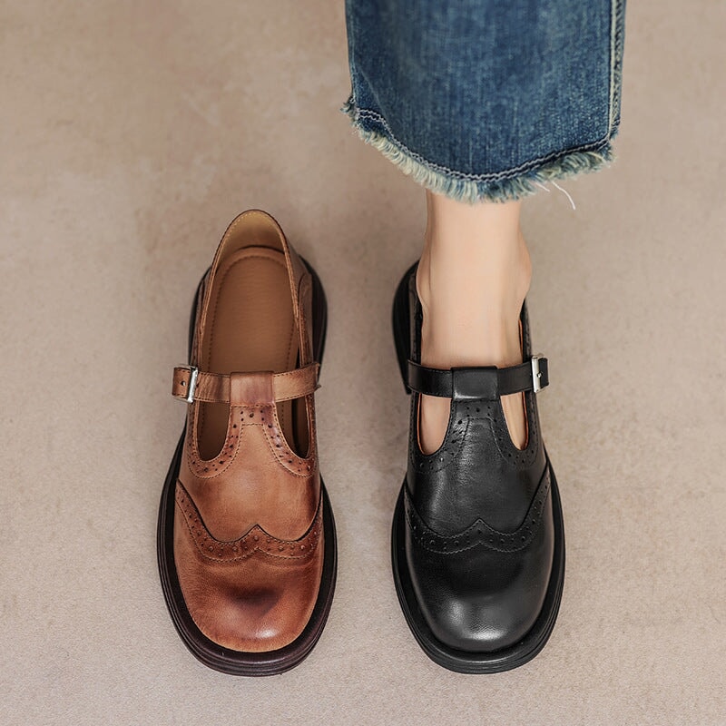 Vela - Sapatos Mary Janes Premium em Couro