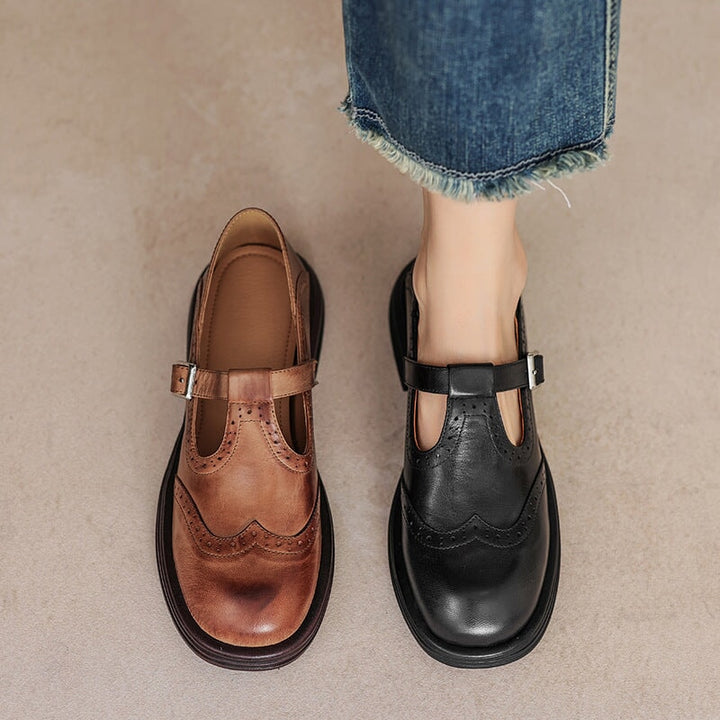 Vela - Sapatos Mary Janes Premium em Couro
