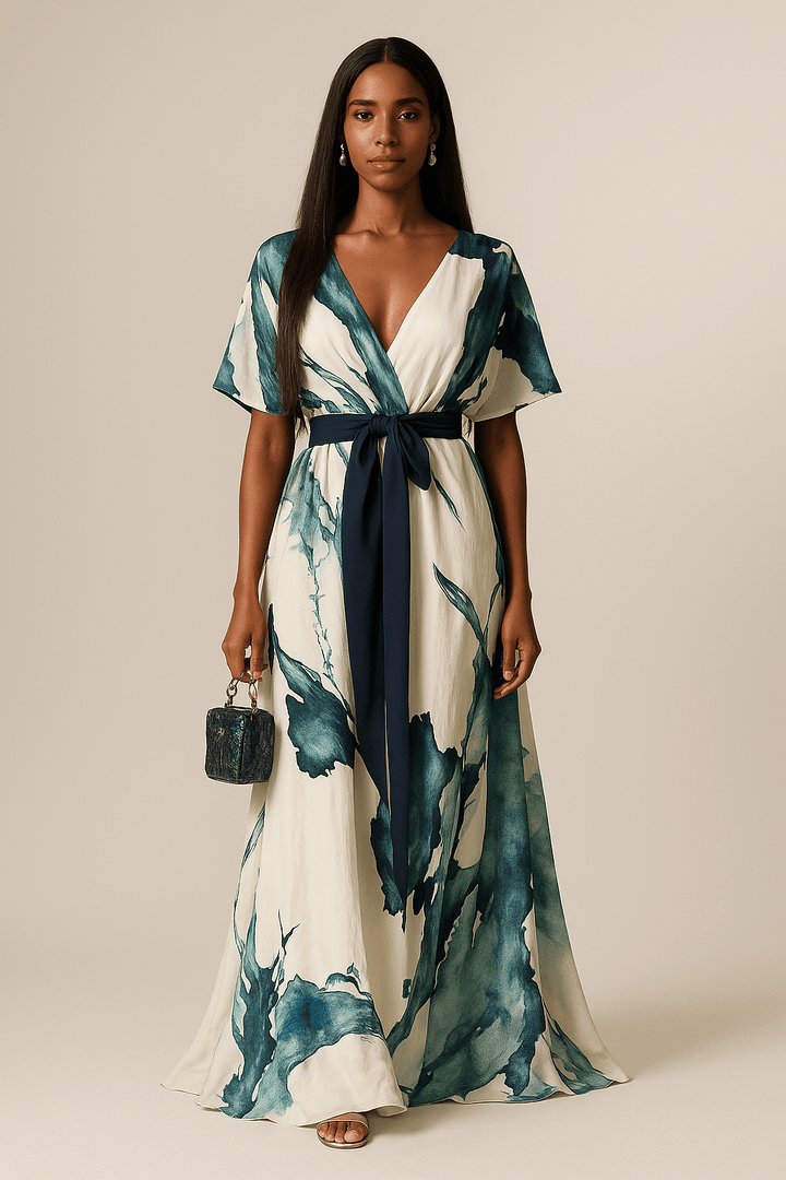 Vanessa - Vestido Longo Estampa Aquarela