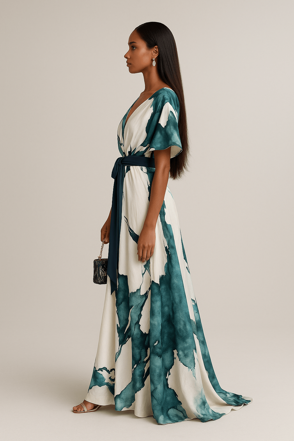Vanessa - Vestido Longo Estampa Aquarela