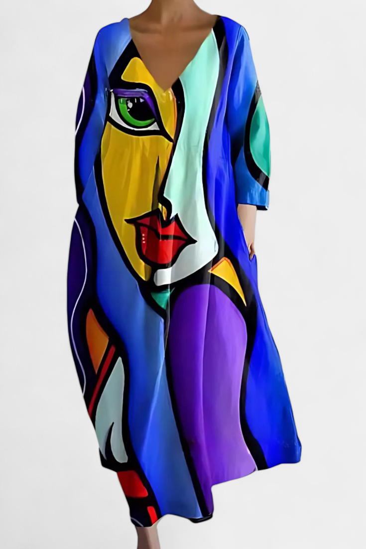 Ana - Vestido Fluido com Estampa