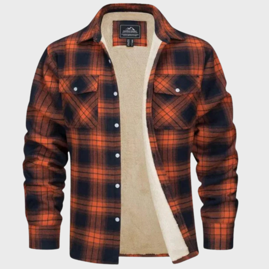 Tiago - Casaco Trucker Riscas Fleece