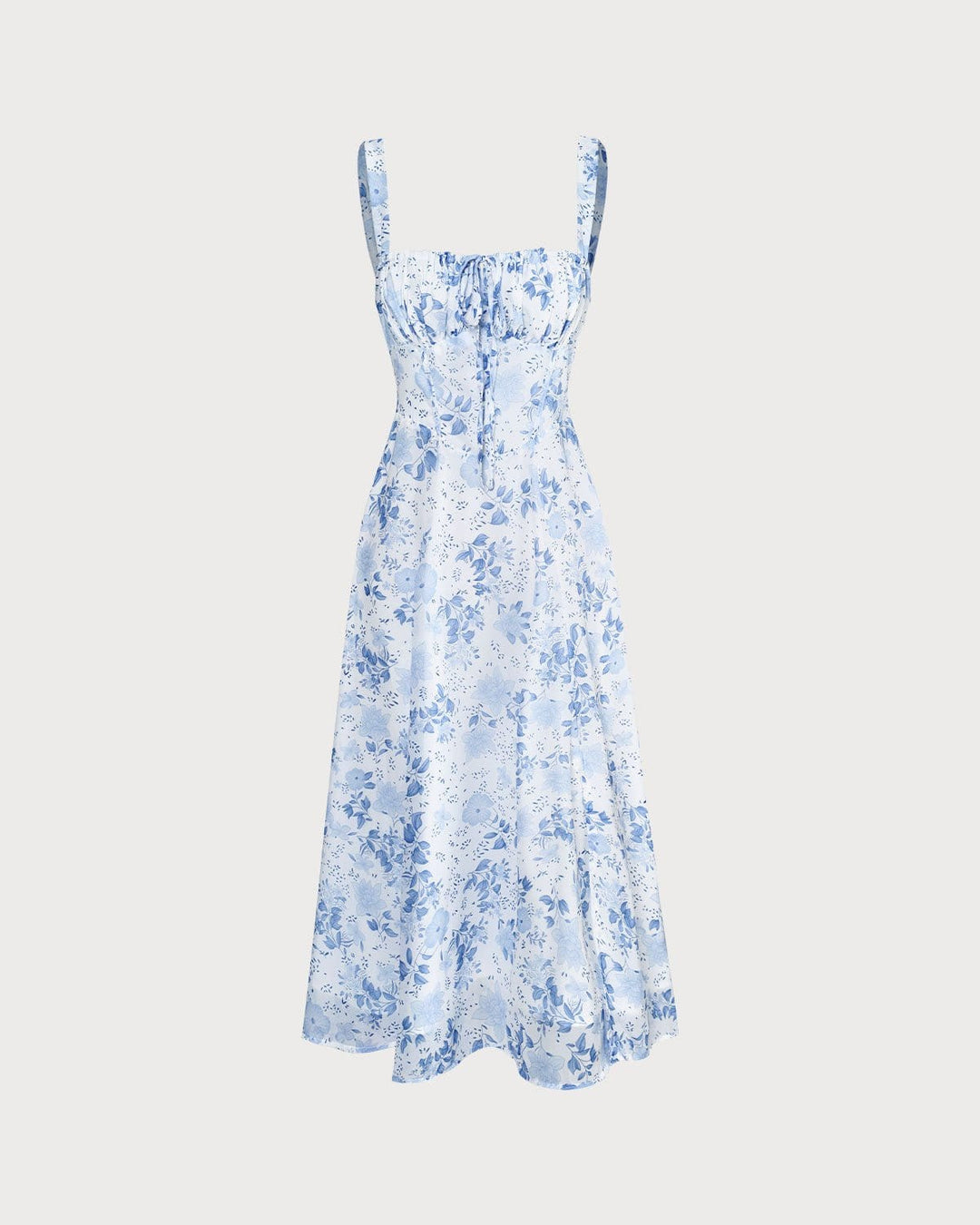 Renata - Vestido Midi Azul Floral