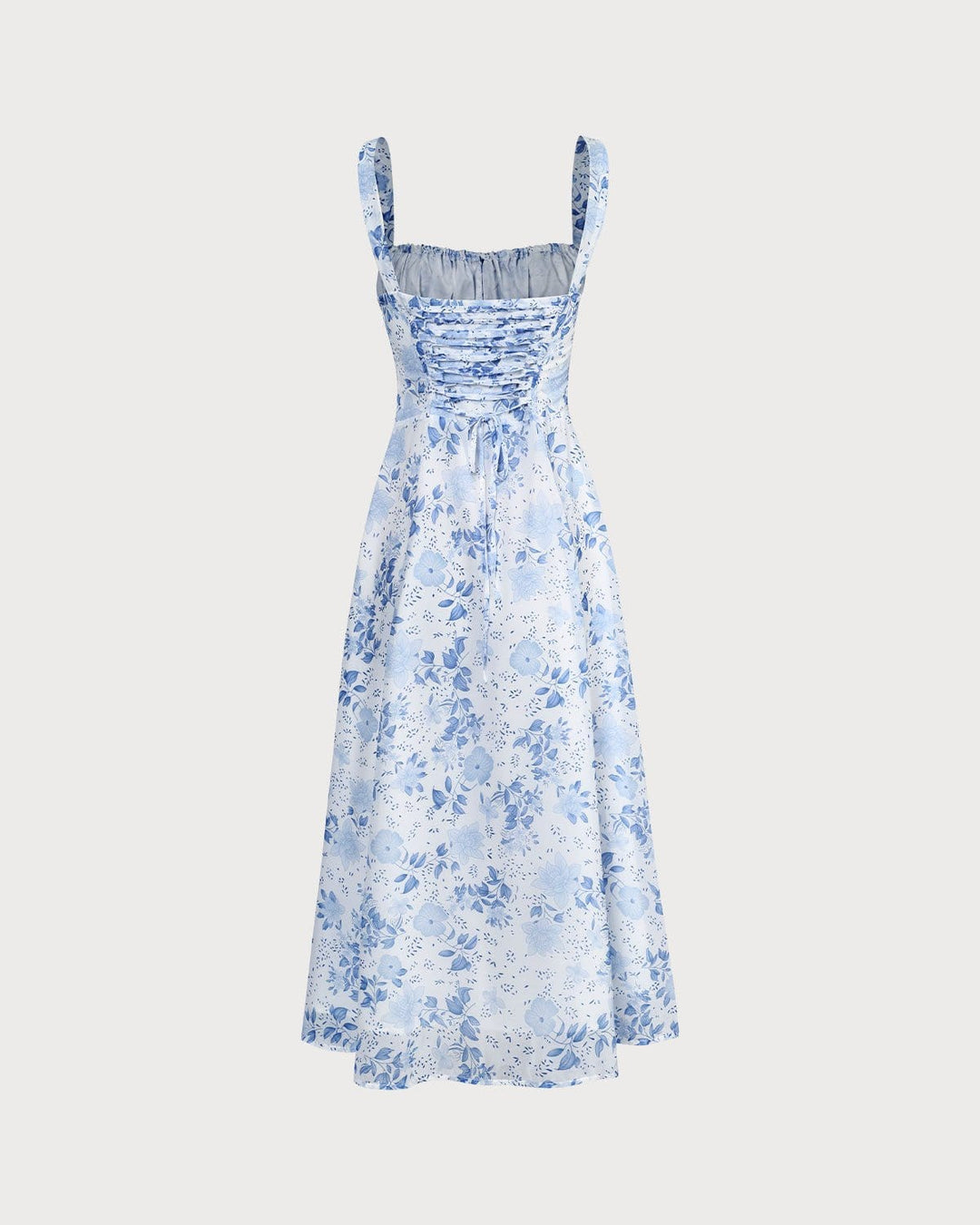 Renata - Vestido Midi Azul Floral